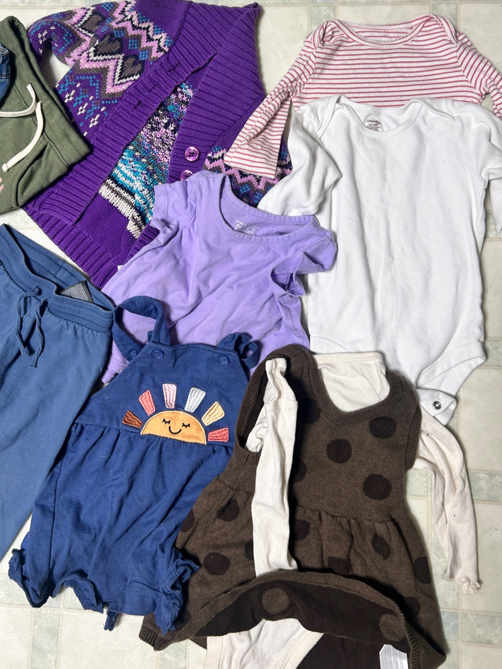 Assorted 12-18 M Baby Bundle - White, Purple, Lavender, Blue
